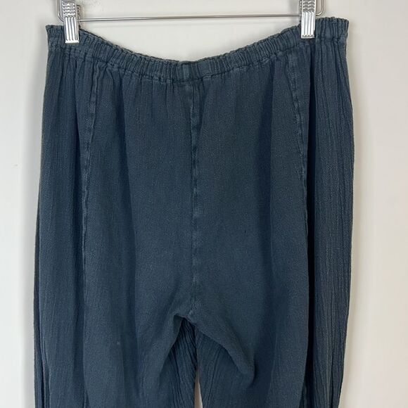 Oh My Gauze Guchi Pants Crop Womens sz 2 L/XL Black Pocket Boho Beach Coastal - Picture 4 of 10